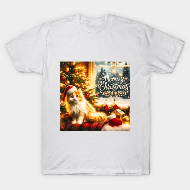 Meowy Christmas T-Shirt by St01k@